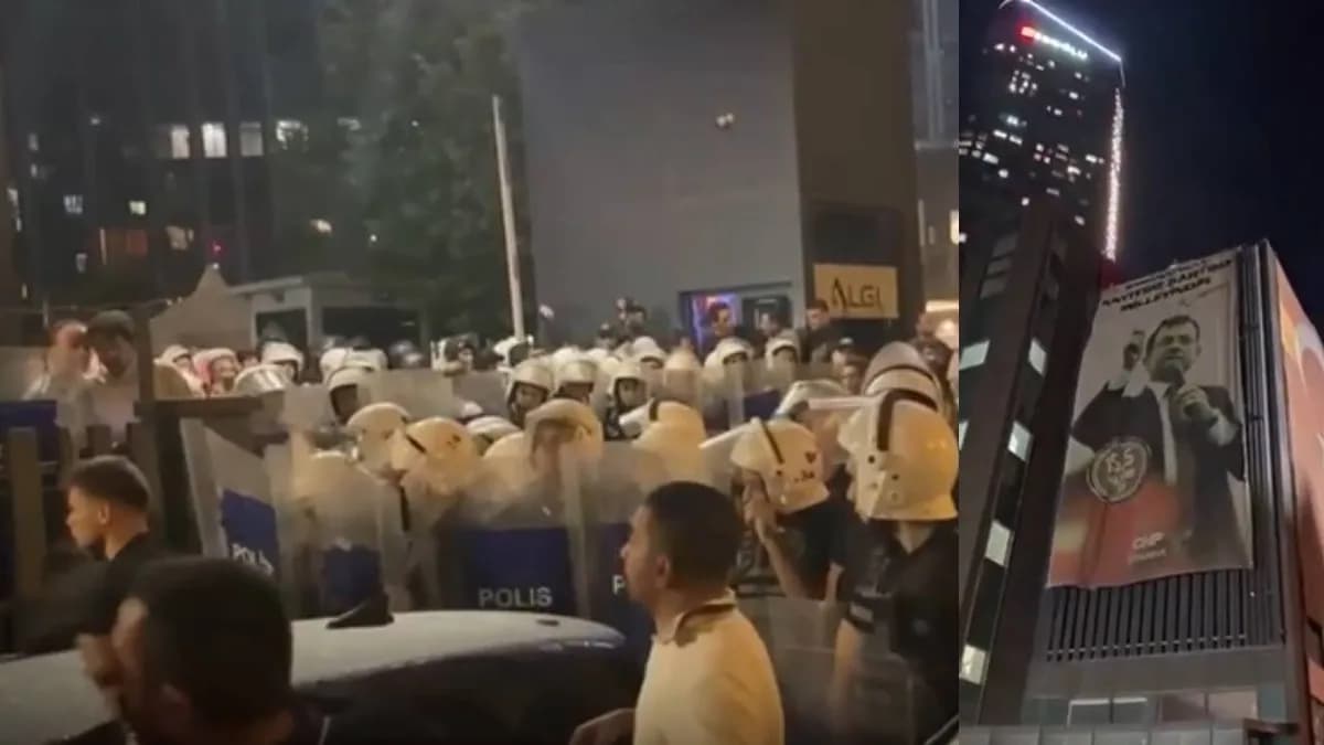 Çevik kuvvet ekipleri CHP İstanbul İl Başkanlığı önünde önlem aldı