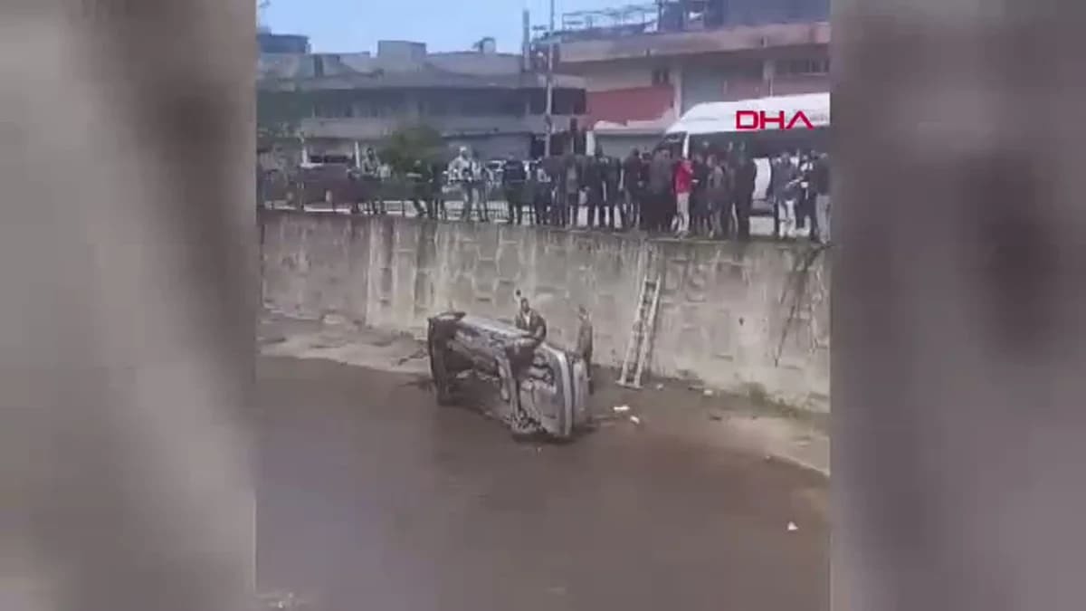 Hatay’da Kanala Düşen Aracın Sürücüsü ve Bebeği Kurtarıldı