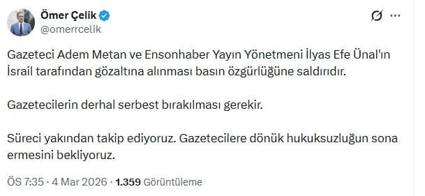 İsrail’de Türk Gazetecilere Gözaltı Uygulandı