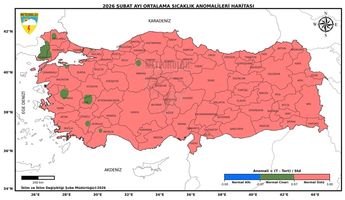 2026 Şubat Ayı, Son 56 Yılın En Sıcak Üçüncü Ayı Oldu