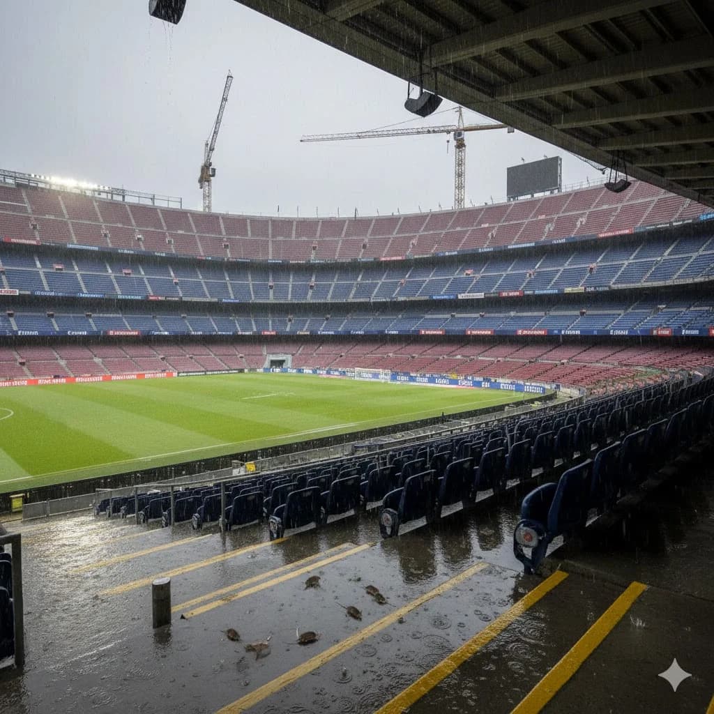 Barcelona’nın stadyumu Camp Nou’da maç öncesi fare paniği yaşandı