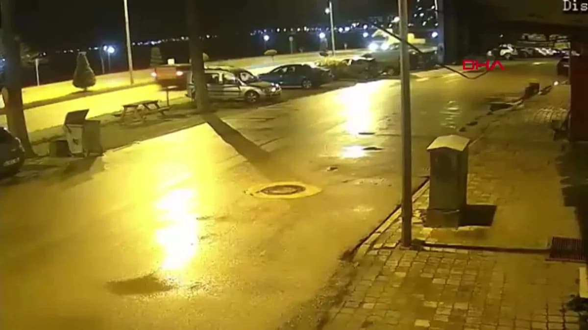 Isparta’da Otomobil Göl Kenarına Uçtu: Kaza Anı Güvenlik Kamerasında
