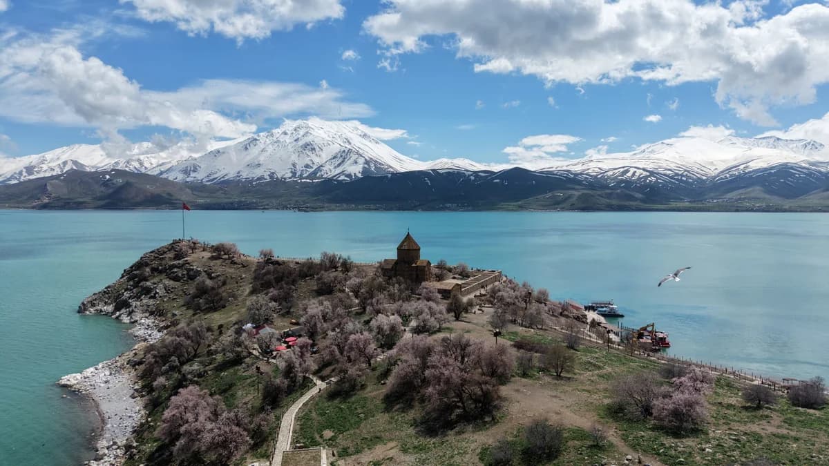 Badem Çiçekleriyle Büyüleyen Akdamar Adası’nda Turizm Patlaması Yaşanıyor