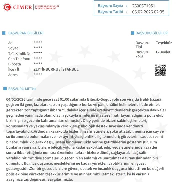 Türk Polis Teşkilatı’na Vatandaşlardan Binlerce Teşekkür Mektubu
