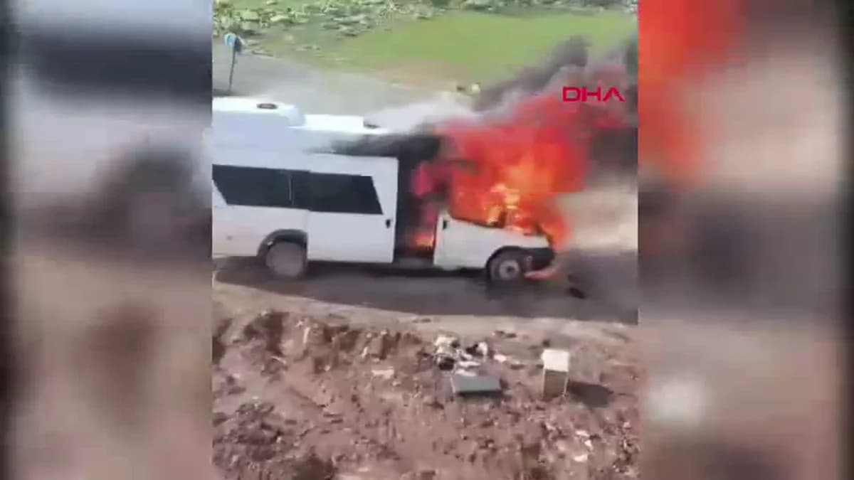 Mardin’de Öğrenci Servisinde Yangın Faciası
