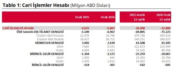 Ocak Ayı Cari Açık Verileri Açıklandı: Türkiye Ekonomisinde Son Durum