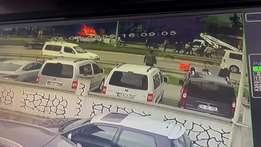 Samsun’da Zincirleme Kaza: 6 Araç Birbirine Girdi, Yangın Çıktı
