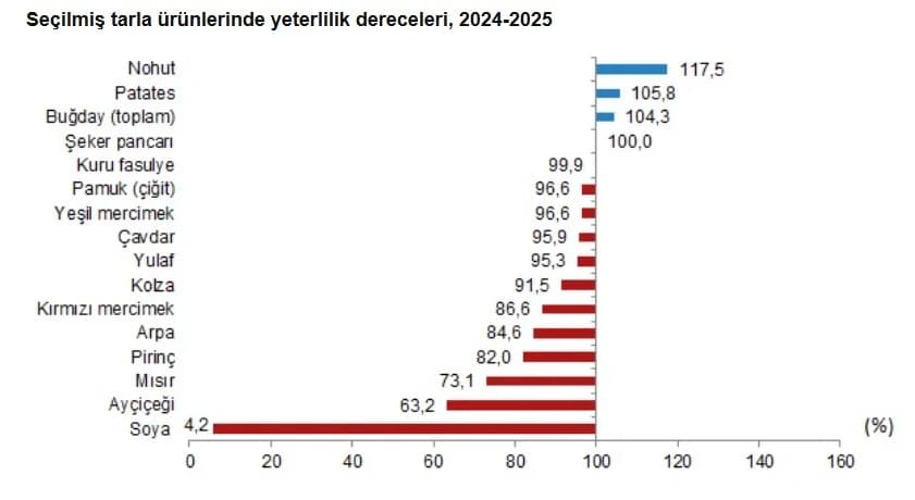 TÜİK’ten Tahıl Üretimi Raporu: Yeterlilik Derecesi Yüzde 91,1