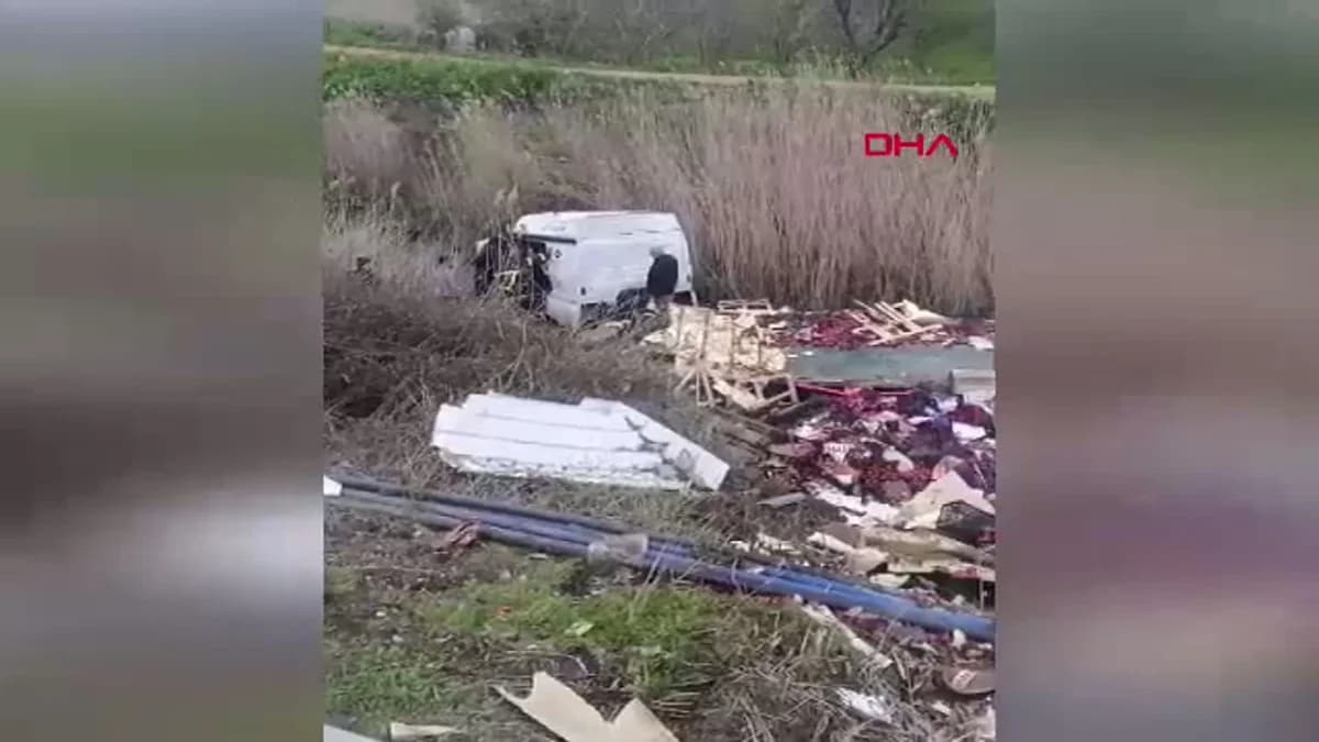 Isparta’da Elma Yüklü Çekici Kanala Devrildi: 1 Yaralı