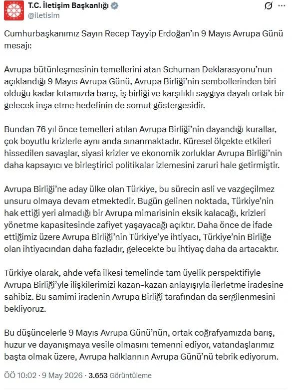 Erdoğan’dan AB’ye ‘Kazan-Kazan’ Mesajı: “Tam Üyelik Perspektifiyle İlişkileri İlerletmek İstiyoruz”