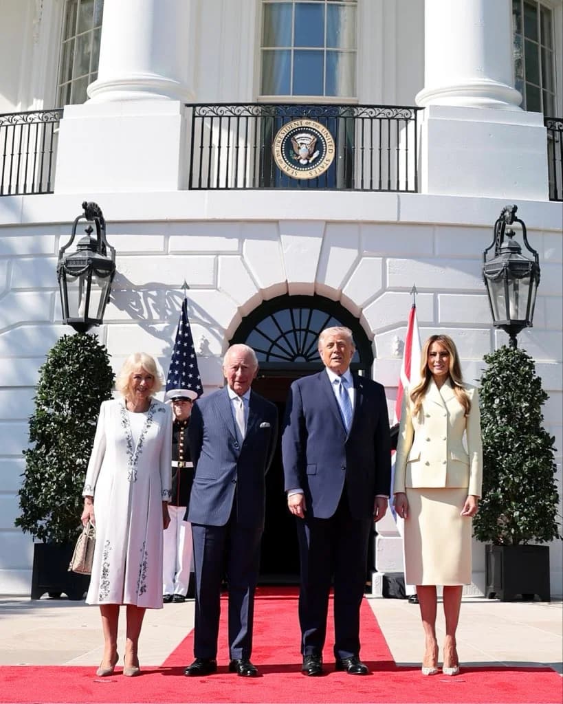 Kral Charles ve Kraliçe Camilla ABD’de: Beyaz Saray’da Trump Çifti Karşıladı