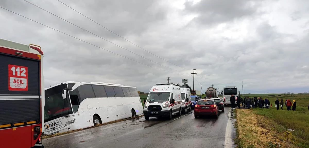 1 Mayıs İşçi Bayramı’na Giderken Kaza: Otobüs Su Kanalına Düştü, 1 Yaralı