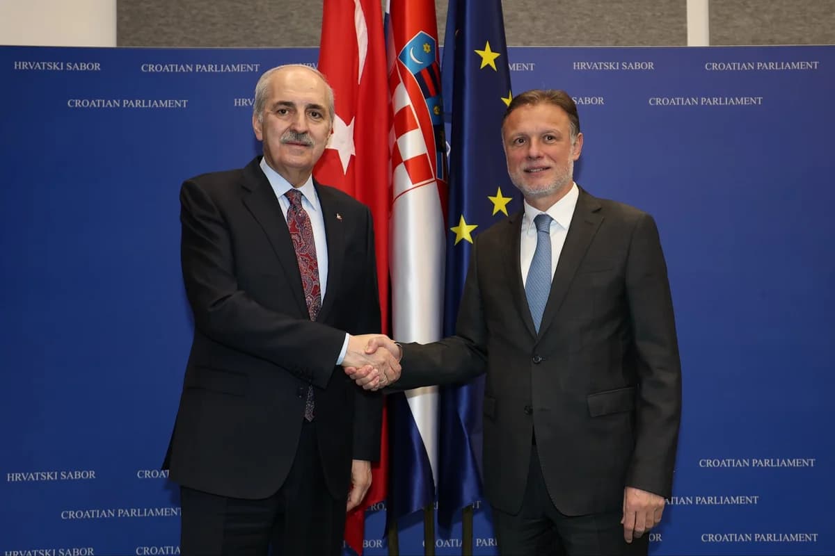 TBMM Başkanı Kurtulmuş, Hırvatistan Meclis Başkanı Jandrokovic ile Görüştü