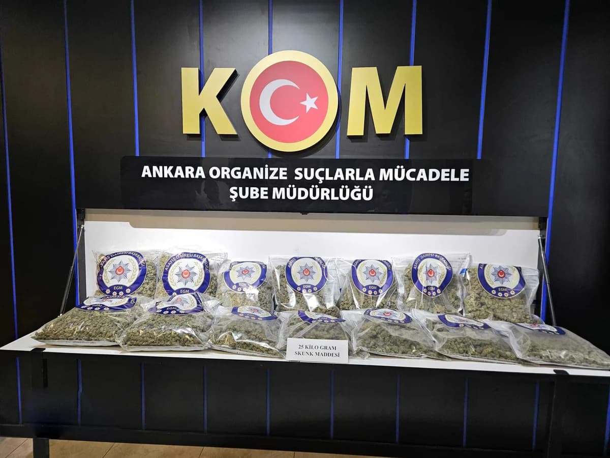 Ankara’da Nefes Kesen Operasyon: 25 Kilo Skunk Ele Geçirildi, 2 Gözaltı