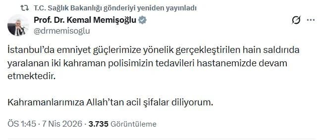 Bakan Memişoğlu: Yaralı Kahraman Polislerimizin Tedavisi Sürüyor