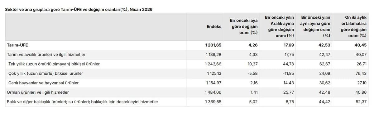 TÜİK Verileri Açıklandı: Tarım Üretici Fiyatları Nisan’da Rekor Artış Gösterdi