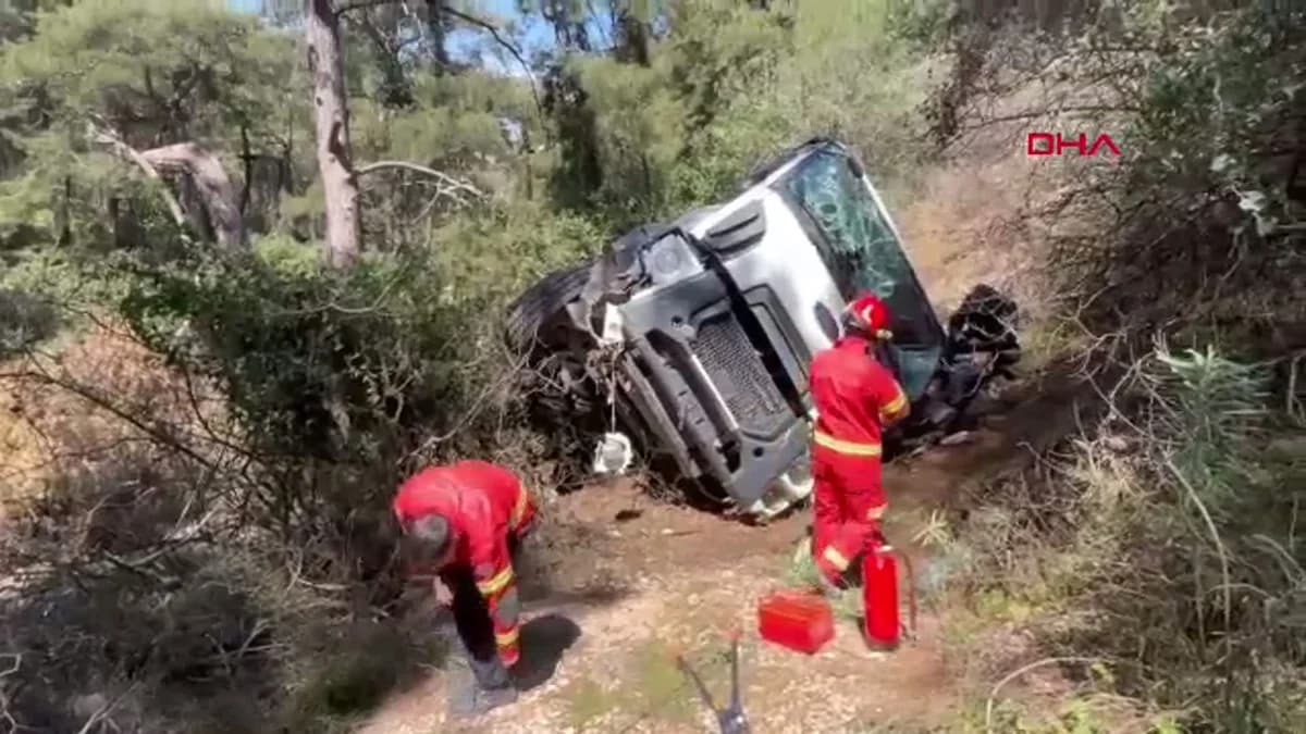 Muğla’da Beton Mikserinin Uçuruma Yuvarlanması: Şoför Yaralandı