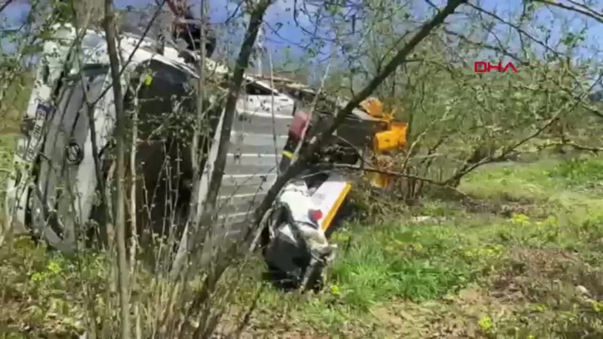Düzce’de Kalp Krizi Geçiren Şoför Fındık Bahçesine Devrildi