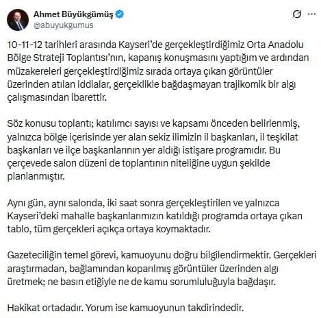 Büyükgümüş’ten Tepki: ‘Salonları Dolduramıyor İddiaları Trajikomik’
