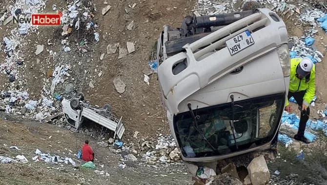Karabük’te kamyonet 30 metre yükseklikten şarampole düştü