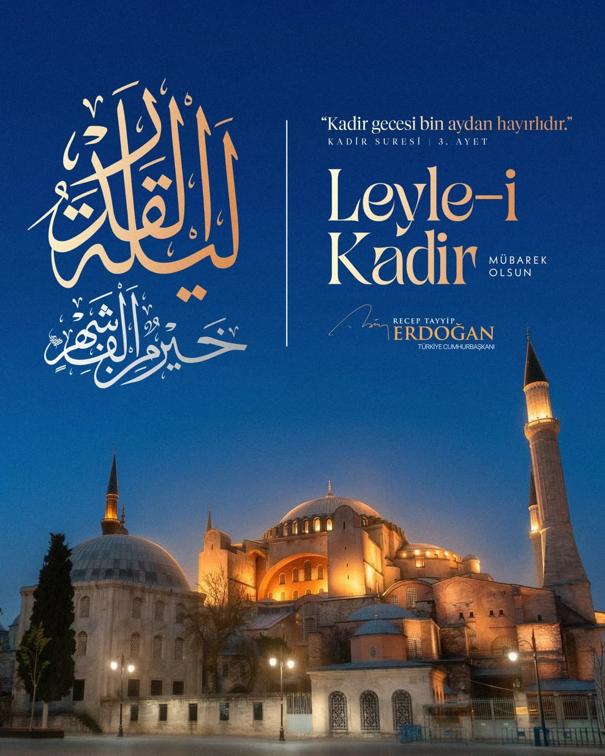 Cumhurbaşkanı Erdoğan’dan Kadir Gecesi’ne Özel Mesaj