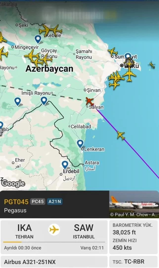 Pegasus Uçağı 53 Gün Sonra Tahran’dan Türkiye’ye Dönüyor